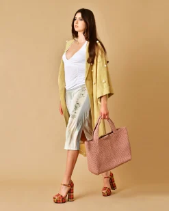 La Piscine Paris Sac porté épaule en cuir tressé poudré Falorni*Femme Sacs