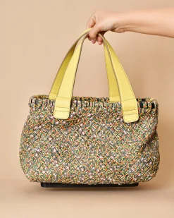 La Piscine Paris Sac porté épaule en cuir tressé avec trousse amovible Falorni*Femme Sacs