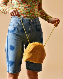 La Piscine Paris Sac porté épaule en tissu effet raphia à détails en cuir Anita Bilardi*Femme Sacs