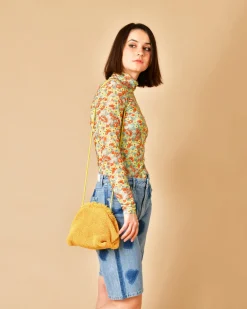 La Piscine Paris Sac porté épaule en tissu effet raphia à détails en cuir Anita Bilardi*Femme Sacs