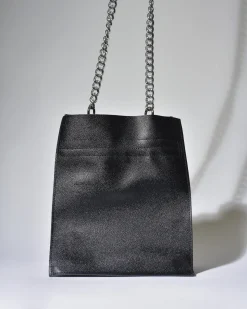 La Piscine Paris Sac sceau en cuir grainé avec chaîne argenté Falorni*Femme Sacs