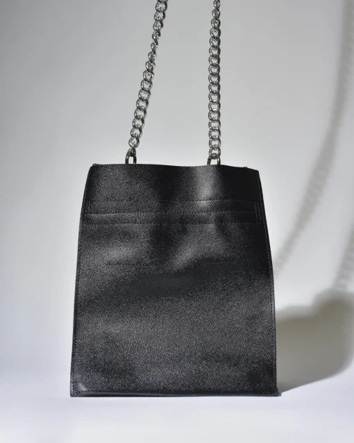 La Piscine Paris Sac sceau en cuir grainé avec chaîne argenté Falorni*Femme Sacs