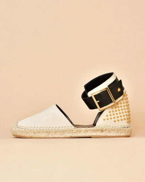 La Piscine Paris Sandales à brides noires et clous dorés Lorena Antoniazzi*Femme Chaussures