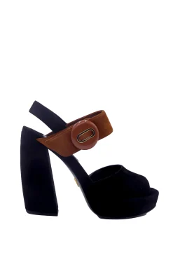 La Piscine Paris Sandales à talon en daim Prada*Femme Chaussures