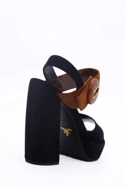 La Piscine Paris Sandales à talon en daim Prada*Femme Chaussures