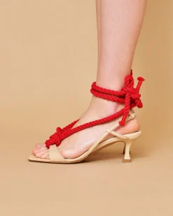 La Piscine Paris Sandales s à cordon rouges Tela*Femme Chaussures