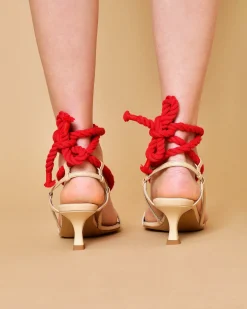 La Piscine Paris Sandales s à cordon rouges Tela*Femme Chaussures