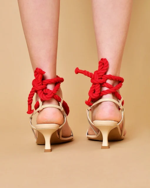 La Piscine Paris Sandales s à cordon rouges Tela*Femme Chaussures