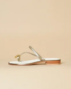 La Piscine Paris Sandales en cuir avec bijou cristal Casheart*Femme Chaussures