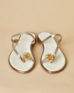 La Piscine Paris Sandales en cuir avec bijou cristal Casheart*Femme Chaussures