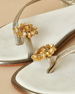 La Piscine Paris Sandales en cuir avec bijou cristal Casheart*Femme Chaussures