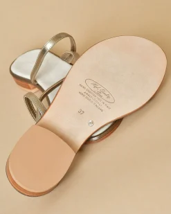 La Piscine Paris Sandales en cuir avec bijou cristal Casheart*Femme Chaussures