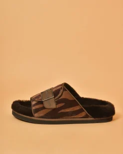 La Piscine Paris Sandales en daim doublées de peau lainée Peserico*Femme Chaussures