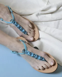 La Piscine Paris Sandales en daim incrustée de cristaux Blumarine*Femme Chaussures