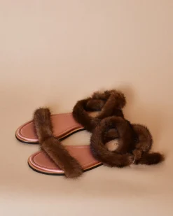 La Piscine Paris Sandales en fourrure et satin Valentino*Femme Chaussures