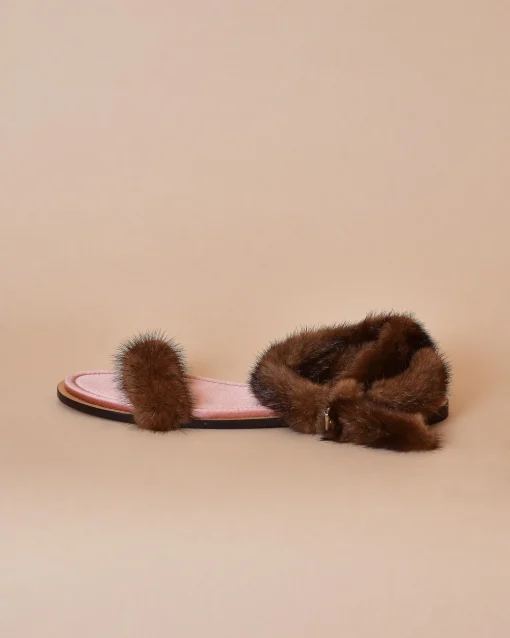 La Piscine Paris Sandales en fourrure et satin Valentino*Femme Chaussures