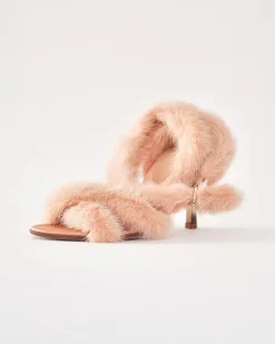 La Piscine Paris Sandales en fourrure et satin Valentino*Femme Chaussures