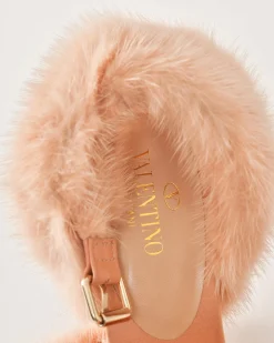 La Piscine Paris Sandales en fourrure et satin Valentino*Femme Chaussures