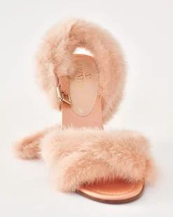 La Piscine Paris Sandales en fourrure et satin Valentino*Femme Chaussures