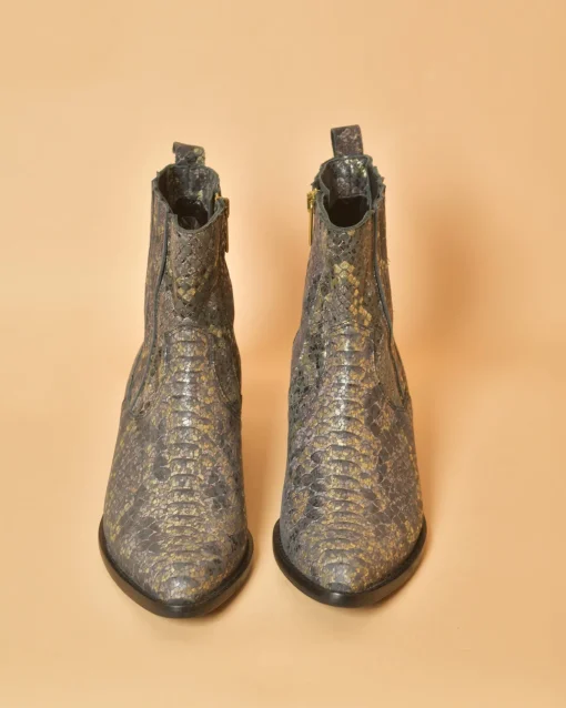 La Piscine Paris Santiags en cuir effet croco Momoni*Femme Chaussures