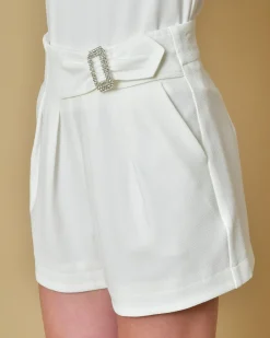 La Piscine Paris Short à pinces et ceinture à strass Edward Achour*Femme Shorts|Bas Femme