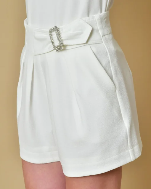 La Piscine Paris Short à pinces et ceinture à strass Edward Achour*Femme Shorts|Bas Femme