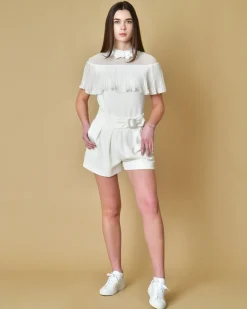 La Piscine Paris Short à pinces et ceinture à strass Edward Achour*Femme Shorts|Bas Femme