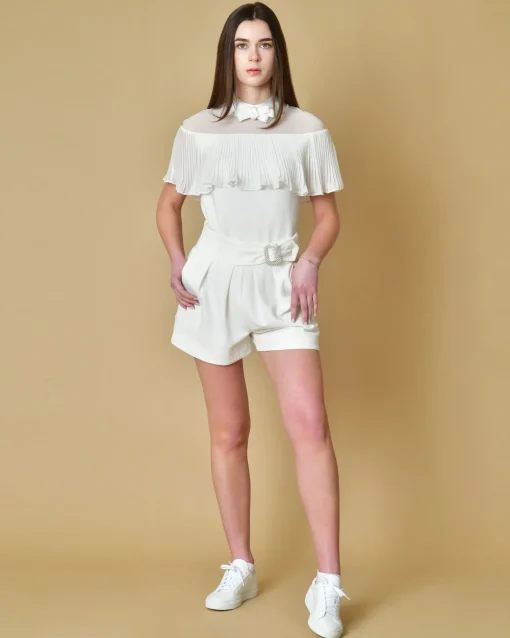 La Piscine Paris Short à pinces et ceinture à strass Edward Achour*Femme Shorts|Bas Femme