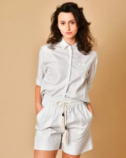La Piscine Paris Short à rayures en soie Lorena Antoniazzi*Femme Shorts|Bas Femme