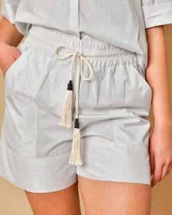 La Piscine Paris Short à rayures en soie Lorena Antoniazzi*Femme Shorts|Bas Femme