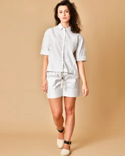 La Piscine Paris Short à rayures en soie Lorena Antoniazzi*Femme Shorts|Bas Femme
