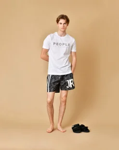 La Piscine Paris Short de bain et noir à imprimé John Richmond*Homme Maillots De Bain