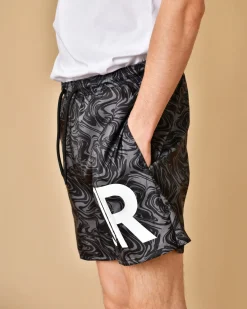 La Piscine Paris Short de bain et noir à imprimé John Richmond*Homme Maillots De Bain