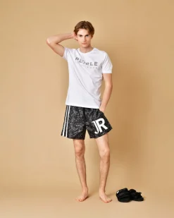 La Piscine Paris Short de bain et noir à imprimé John Richmond*Homme Maillots De Bain
