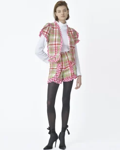 La Piscine Paris Short d'ensemble tartan rouge et vert Edward Achour*Femme Shorts|Bas Femme