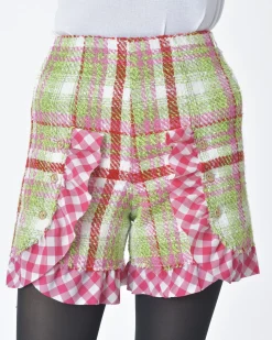 La Piscine Paris Short d'ensemble tartan rouge et vert Edward Achour*Femme Shorts|Bas Femme