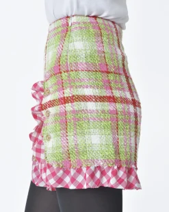 La Piscine Paris Short d'ensemble tartan rouge et vert Edward Achour*Femme Shorts|Bas Femme