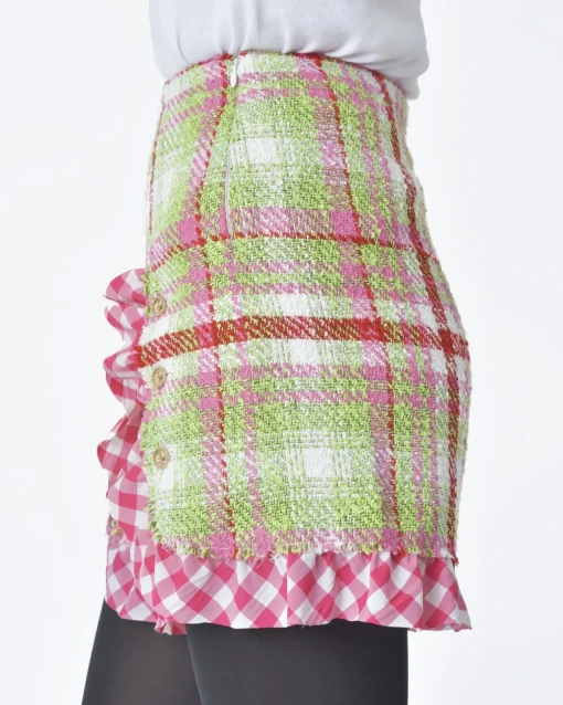 La Piscine Paris Short d'ensemble tartan rouge et vert Edward Achour*Femme Shorts|Bas Femme