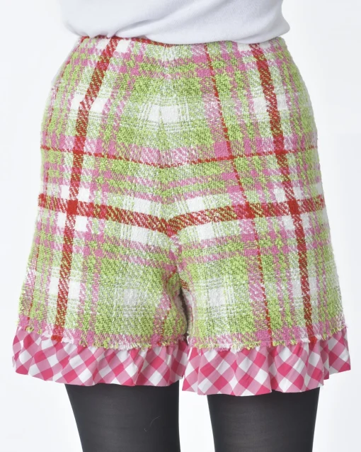La Piscine Paris Short d'ensemble tartan rouge et vert Edward Achour*Femme Shorts|Bas Femme