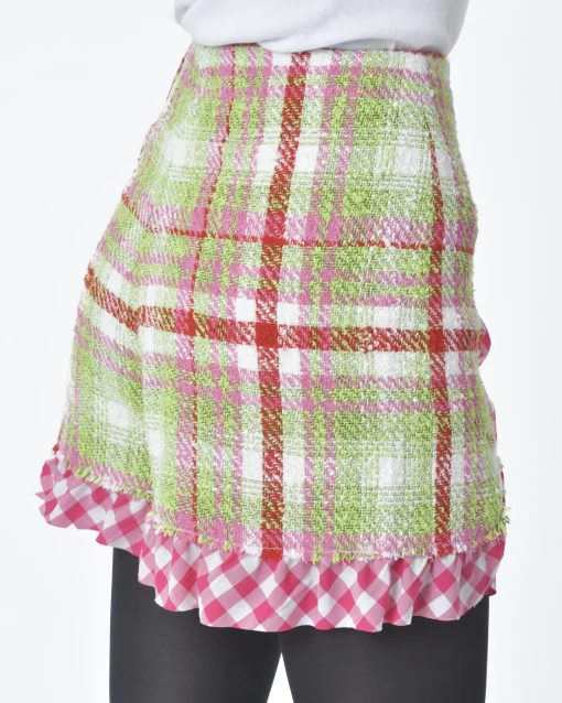 La Piscine Paris Short d'ensemble tartan rouge et vert Edward Achour*Femme Shorts|Bas Femme