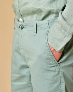 La Piscine Paris Short en coton et lin mélangés de gris AT.P.CO*Homme Shorts