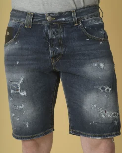 La Piscine Paris Short en jean effet usé John Richmond*Homme Shorts