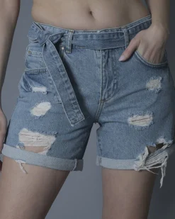 La Piscine Paris Short en jean effet vieilli BSB*Femme Shorts