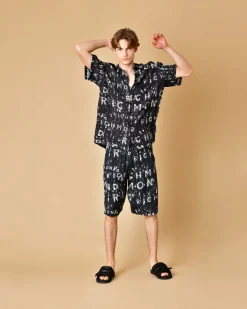 La Piscine Paris Short en viscose à imprimé d'écriture de pinceaux John Richmond*Homme Shorts