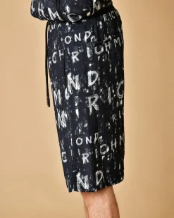 La Piscine Paris Short en viscose à imprimé d'écriture de pinceaux John Richmond*Homme Shorts