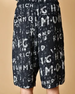 La Piscine Paris Short en viscose à imprimé d'écriture de pinceaux John Richmond*Homme Shorts