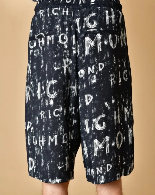 La Piscine Paris Short en viscose à imprimé d'écriture de pinceaux John Richmond*Homme Shorts