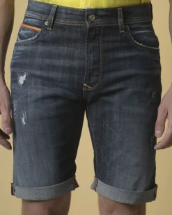 La Piscine Paris Short jean effet vieilli 3D*Homme Shorts