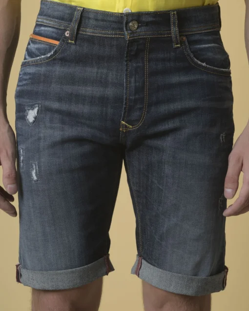 La Piscine Paris Short jean effet vieilli 3D*Homme Shorts