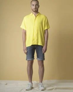 La Piscine Paris Short jean effet vieilli 3D*Homme Shorts